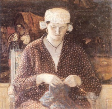 Frederick Carl Frieseke Painting - Normandy Girl Impressionist women Frederick Carl Frieseke